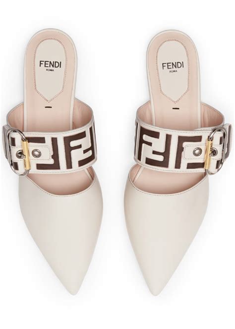 fendi leather mules with ff strap|Fendi slides for sale.